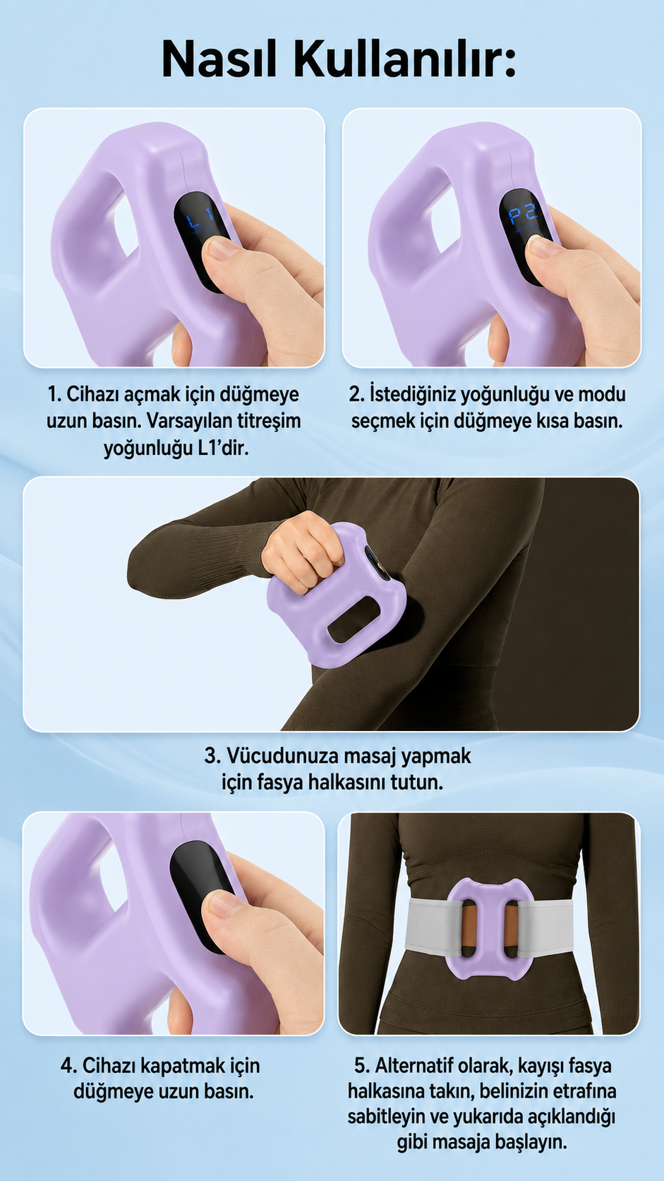 Dibelt™ Duo Akıllı Titreşimli Masaj Kemeri
